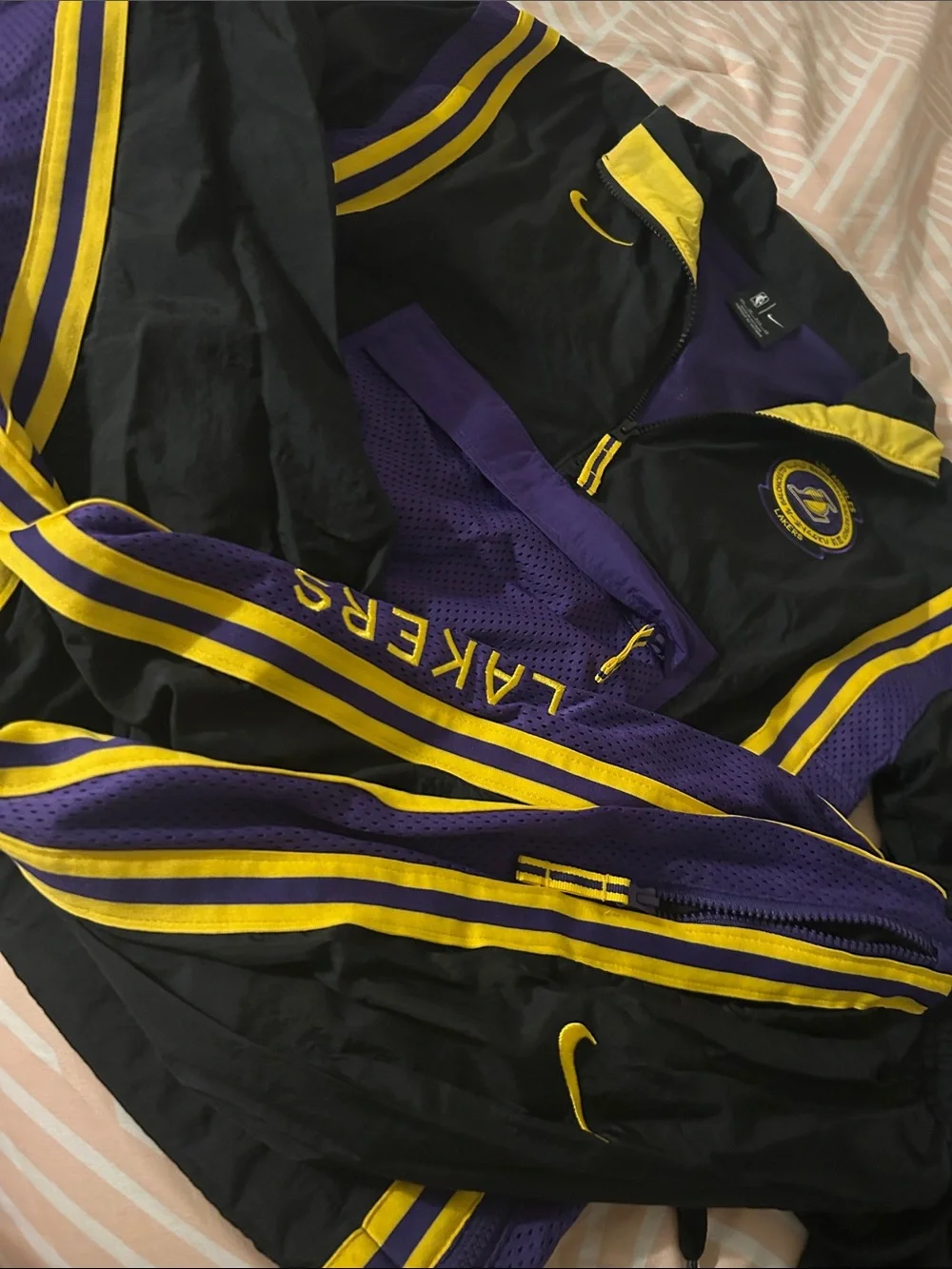 Nike Black/Purple/Yellow Los Angeles Lakers Pullover